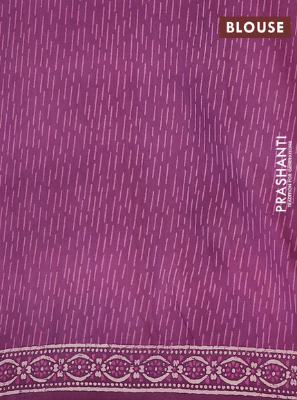 Kota doria saree purple with allover dabu prints and printed border