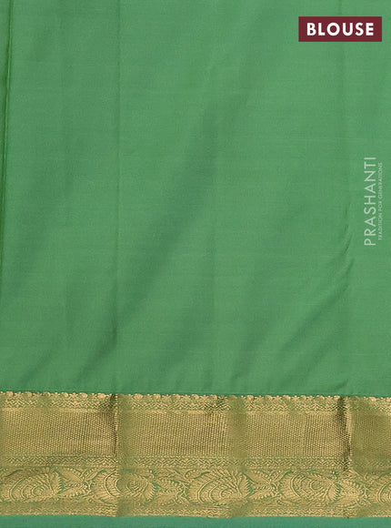 Bangalori silk saree orange and green shade with zari woven buttas and zari woven border and Butta style