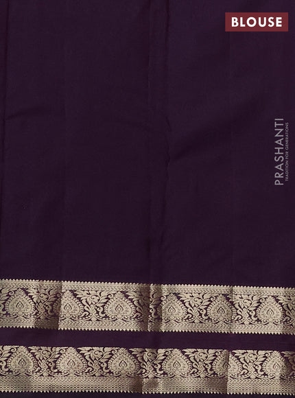 Bangalori silk saree red and deep violet with zari woven buttas and rettapet zari woven border and Butta style