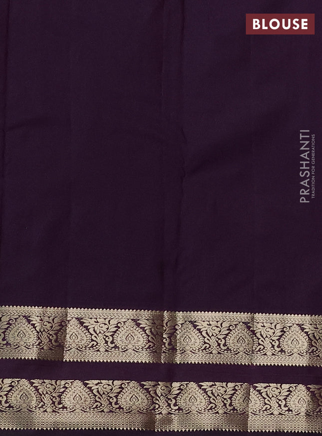 Bangalori silk saree red and deep violet with zari woven buttas and rettapet zari woven border and Butta style