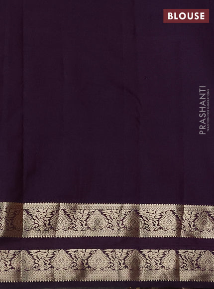 Bangalori silk saree red and deep violet with zari woven buttas and rettapet zari woven border and Butta style