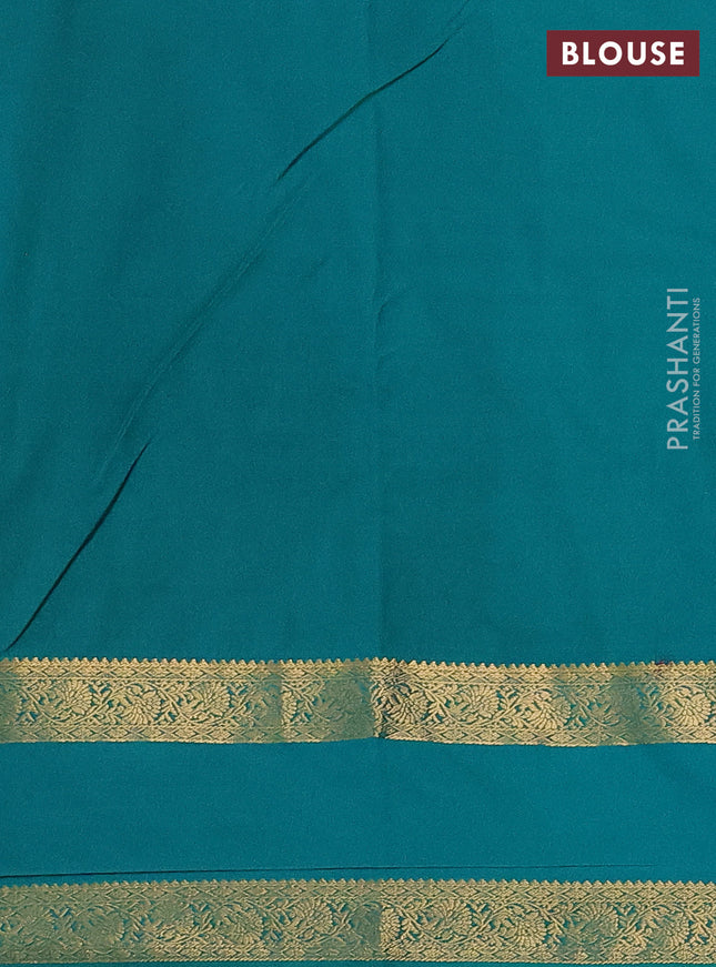 Bangalori silk saree purple and teal green shade with zari woven buttas and rettapet zari woven border and Butta style