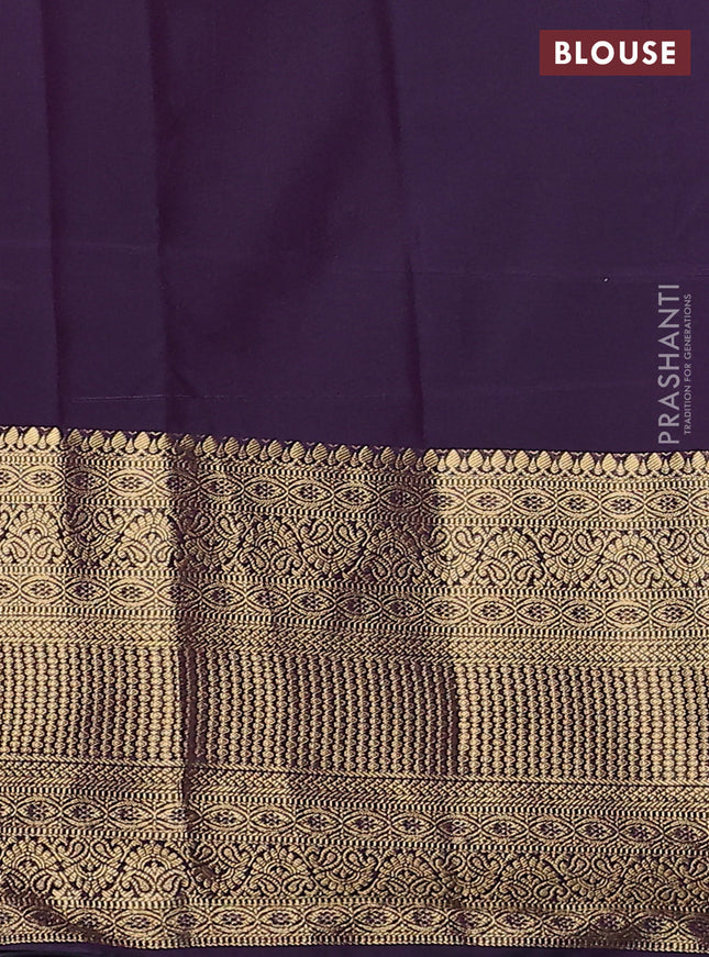Bangalori silk saree wine shade with zari woven buttas and long zari woven border and Butta style