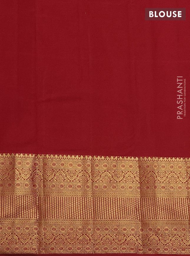 Bangalori silk saree maroon with zari woven buttas and long zari woven border and Butta style