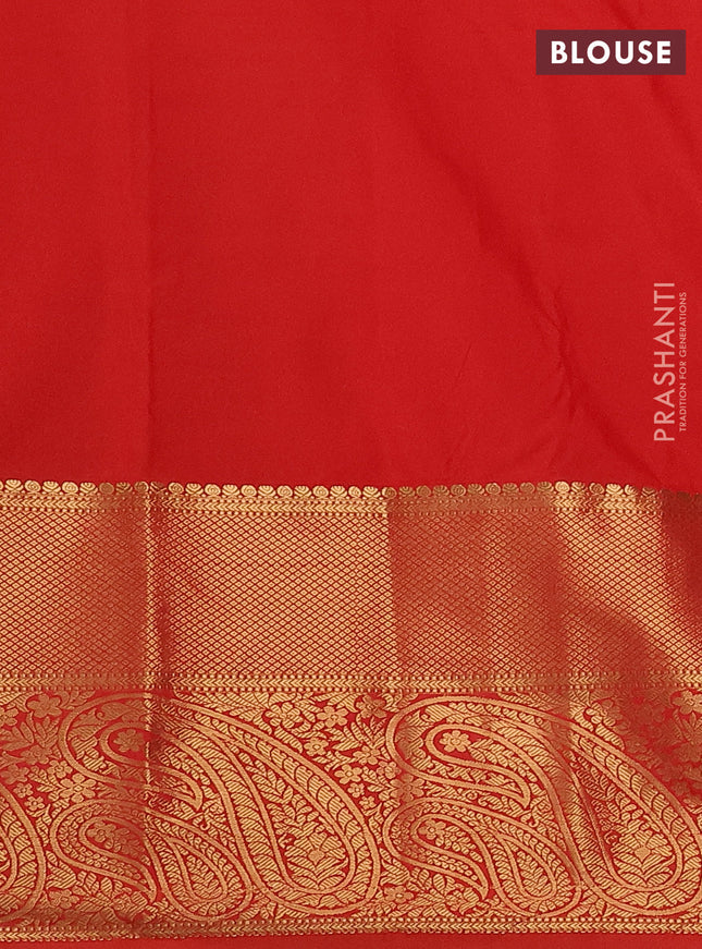 Bangalori silk saree mustard yellow and orange with paisley zari woven buttas and long zari woven border and Butta style