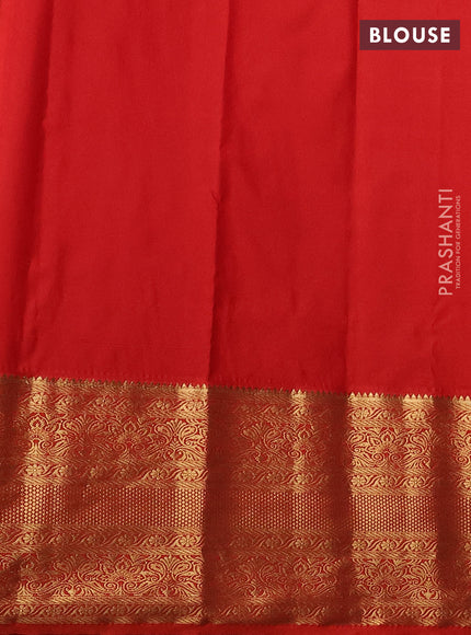 Bangalori silk saree lavender and red with zari woven buttas and long zari woven border and Butta style