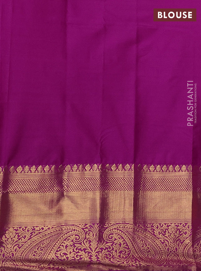 Bangalori silk saree light pink and purple with zari woven buttas and long zari woven border and Butta style