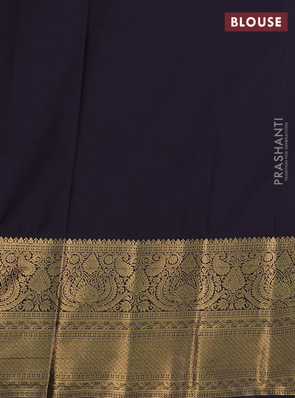Bangalori silk saree dual shade of cs blue and deep jamun with zari woven buttas and long zari woven border and Butta style
