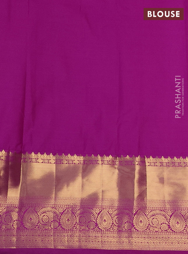 Bangalori silk saree pastel blue shade and purple with zari woven buttas and long zari woven border and Butta style