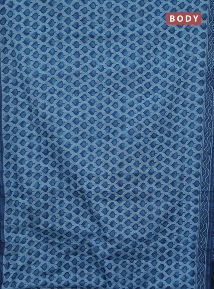 Kota doria saree pastel blue and blue with allover butta prints and printed border