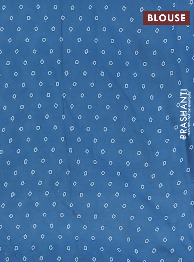 Kota doria saree pastel blue and blue with allover butta prints and printed border