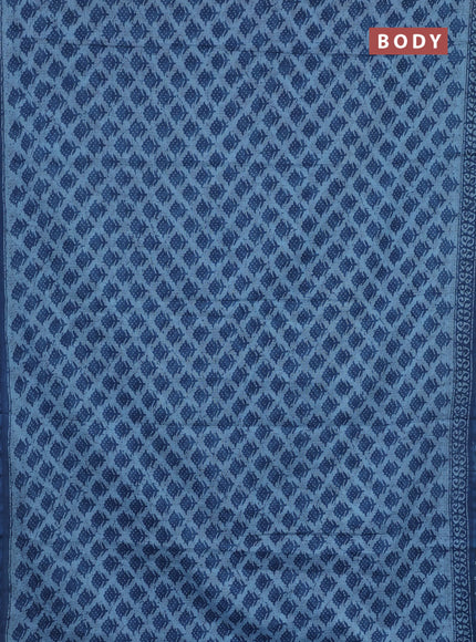 Kota doria saree pastel blue and indigo blue with allover butta prints and printed border