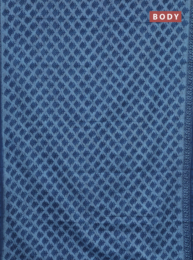 Kota doria saree pastel blue and indigo blue with allover butta prints and printed border