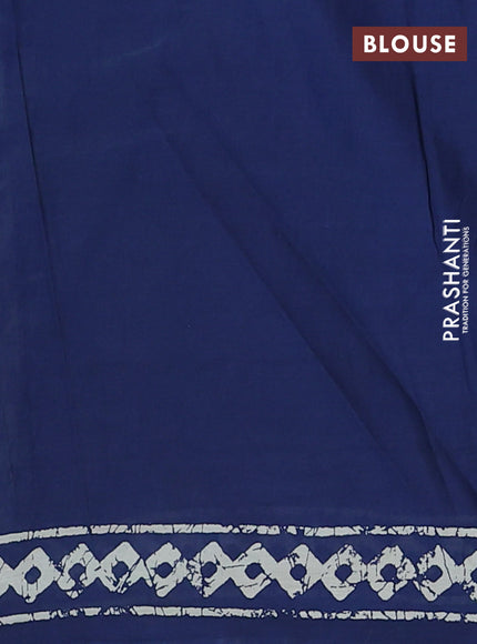 Kota doria saree off white and blue with allover butta prints and printed border