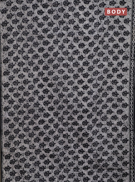 Kota doria saree off white and black with allover butta prints and printed border