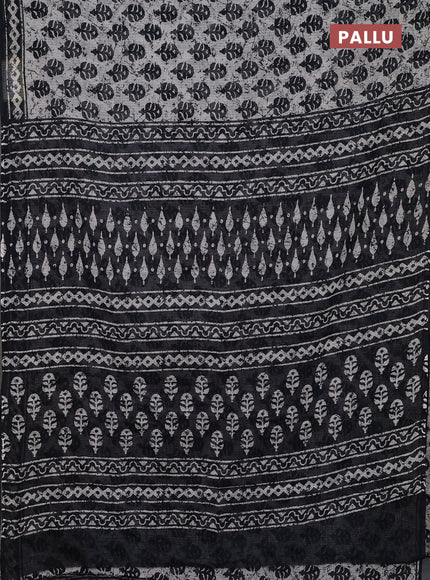 Kota doria saree off white and black with allover butta prints and printed border