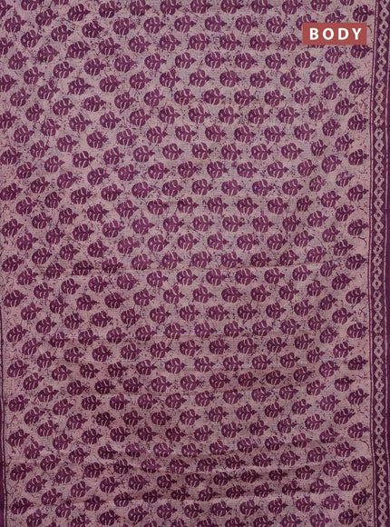 Kota doria saree pastel peach shade and purple with allover butta prints and printed border