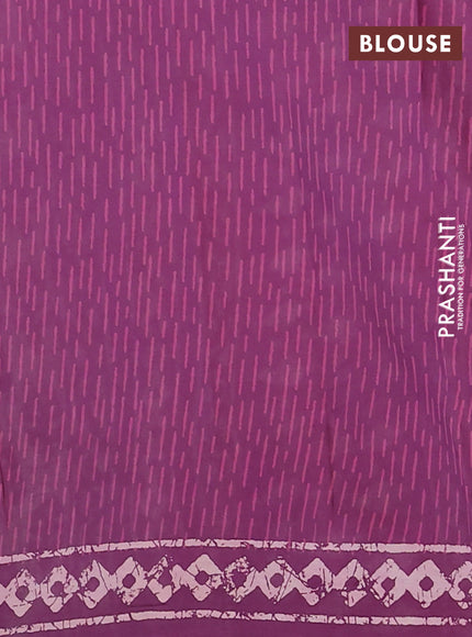 Kota doria saree pastel peach shade and purple with allover butta prints and printed border