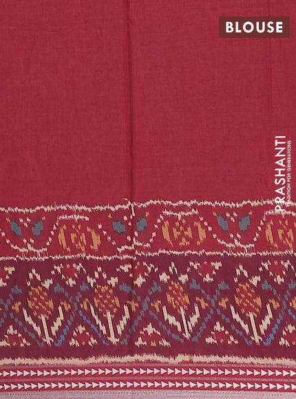 Semi tussar saree maroon and dark magenta pink with allover palota prints and printed border