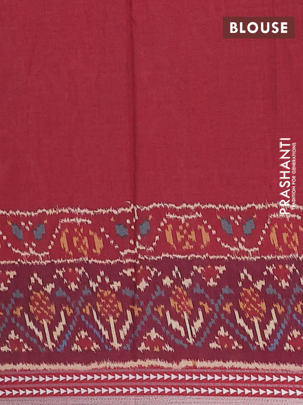 Semi tussar saree maroon and dark magenta pink with allover palota prints and printed border