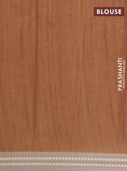 Semi tussar saree mustard yellow and pink with allover kalamkari prints and printed border