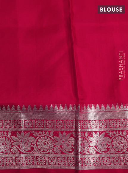 Venkatagiri silk saree pink and red with silver zari woven buttas and rich silver zari woven border