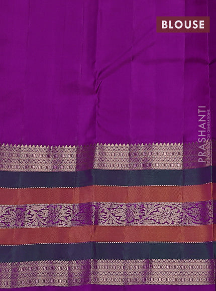 Pure kanchipuram silk saree lotus pink and navy blue with zari woven buttas and zari woven border