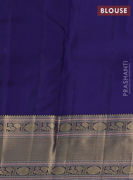 Pure kanchipuram silk saree teal blue and cs blue with zari woven buttas and zari woven border