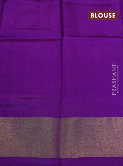 Ikat silk kids lehenga teal blue and violet with allover ikat weaves and long ikat woven zari border