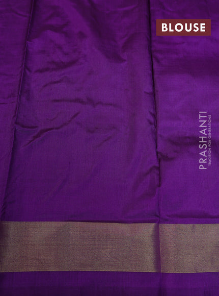 Ikat silk kids lehenga light blue and violet with allover ikat weaves and long ikat woven zari border