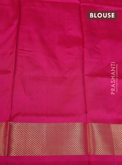 Ikat silk kids lehenga light green and pink with allover ikat weaves and long ikat woven zari border