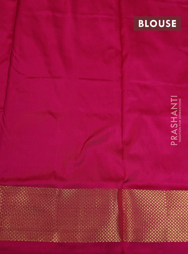 Ikat silk kids lehenga light green and pink with allover ikat butta weaves and long ikat woven zari border