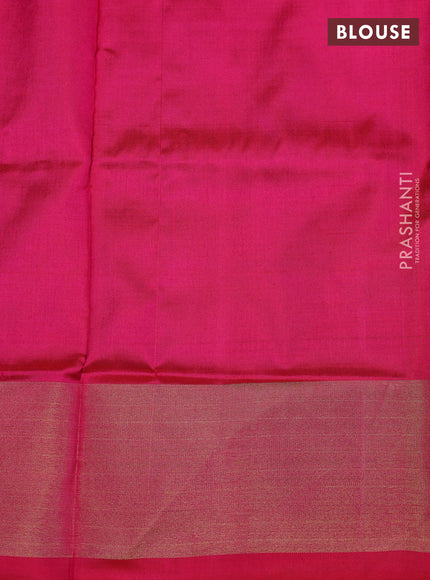 Ikat silk kids lehenga mango yellow and pink with allover ikat weaves and long ikat woven zari border