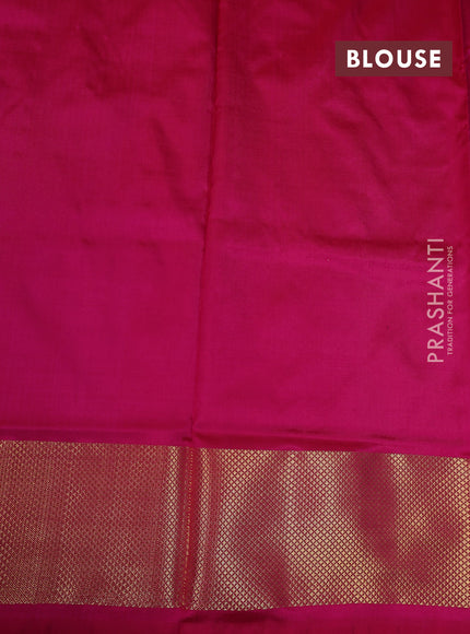 Ikat silk kids lehenga light green and pink with allover ikat weaves and zari woven border