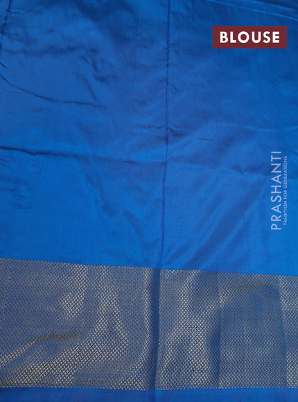 Ikat silk kids lehenga pink and cs blue with allover ikat weaves and zari woven border