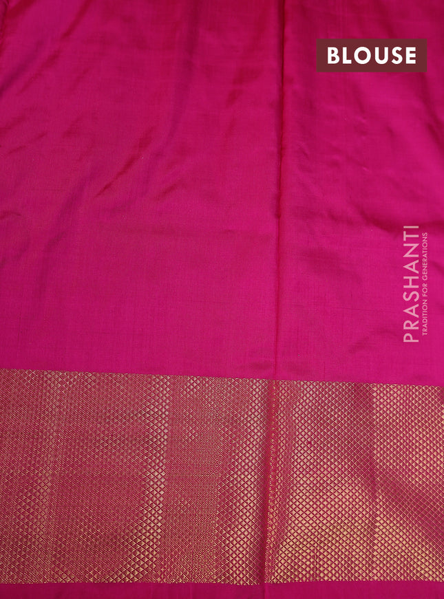 Ikat silk kids lehenga mustard yellow and pink with allover ikat weaves and zari woven border