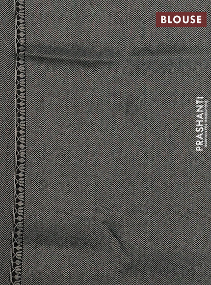 Banarasi semi raw silk saree black with thread & silver zari buttas and long zari woven paithani style border