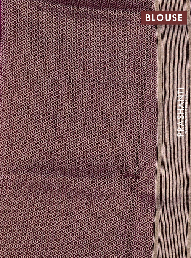 Banarasi semi raw silk saree purple with allover jamdhani weaves and zari woven border