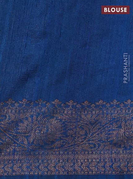 Banarasi raw silk saree yellow and peacock blue with woven buttas and woven border