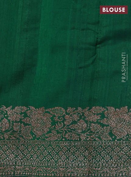 Banarasi raw silk saree red and green with woven buttas and woven border