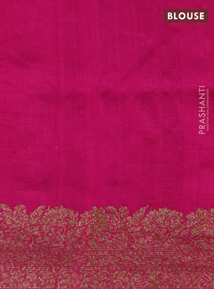 Banarasi raw silk saree teal green and pink with woven buttas and woven border