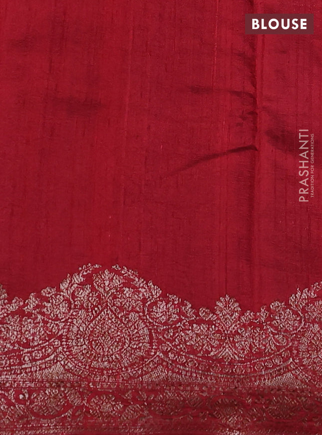 Banarasi raw silk saree violet and maroon with woven buttas and woven border