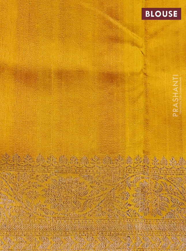 Banarasi raw silk saree red and mustard yellow with woven buttas and woven border