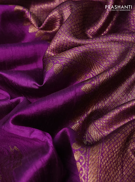 Banarasi raw silk saree purple and maroon with woven buttas and woven border