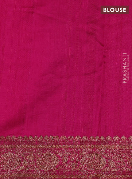 Banarasi raw silk saree cs blue and pink with thread & zari weaves and woven border