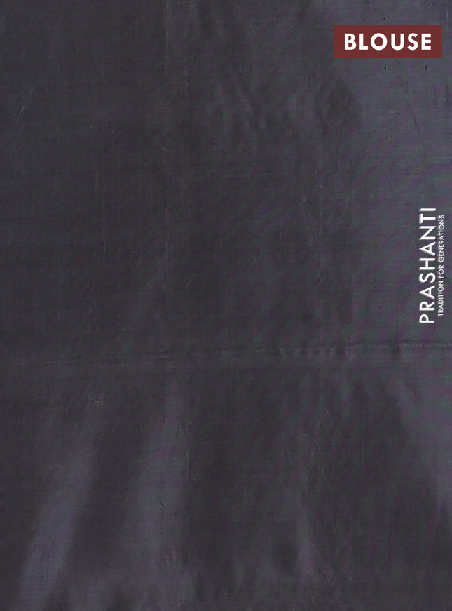 Banana pith saree dual shade of lavender and grey with thread woven buttas in borderless style