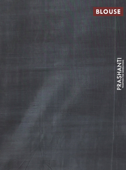 Banana pith saree mustard yellow and elephant grey with thread woven buttas in borderless style