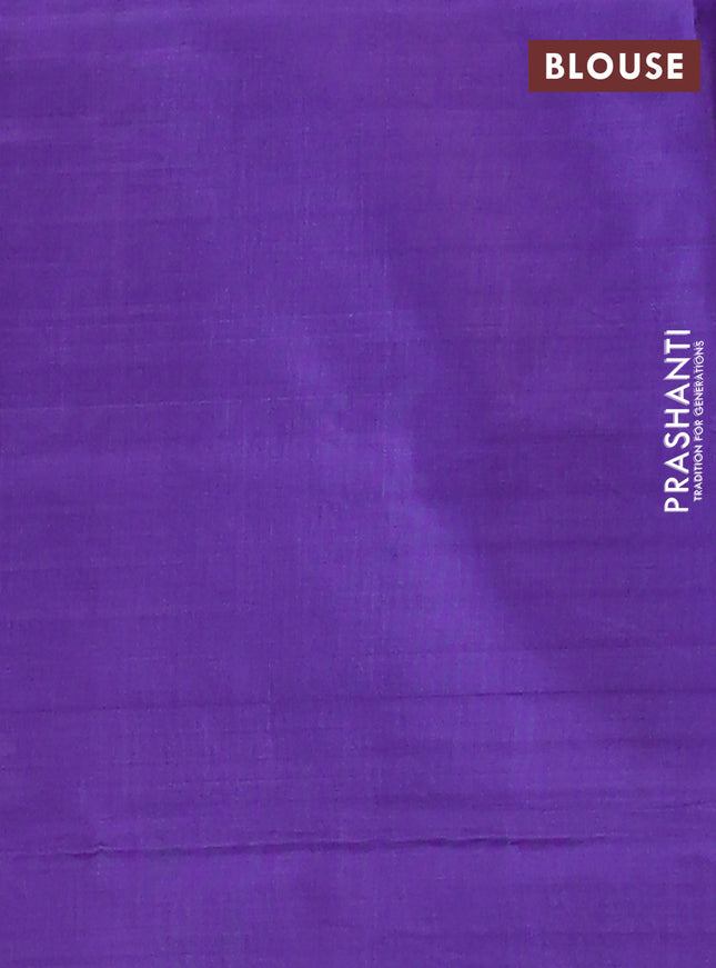 Banana pith saree peach orange and violet with allover stripe pattern in borderless style