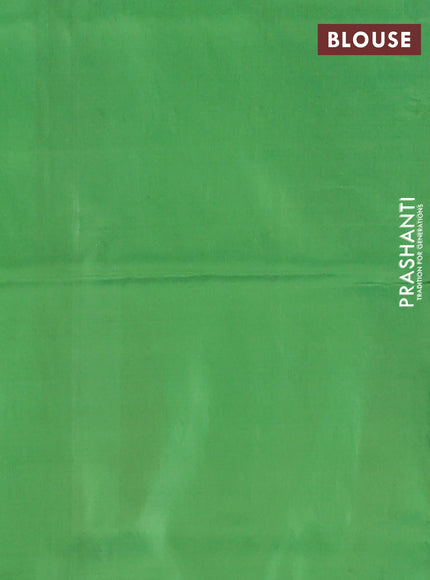 Banana pith saree bottle green and green with thread woven buttas in borderless style