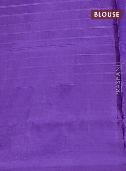 Banana pith saree peach orange and violet with allover stripe pattern in borderless style